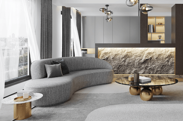 RONDA LOFTLAMPE SORT OG GULD 3-PLADS GYLDEN LAMPE E27