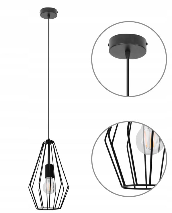 LOFTTAKLAMPA METALL E27-tråd