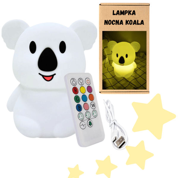 Trådløs silikone Koala natlampe med touch-funktion, farveskiftende gave