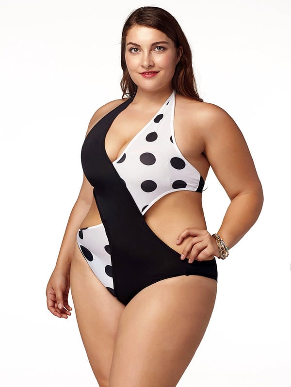 Plus size badedragt XL slankende sæt udskæringer sexet bikini Plus size badedragt M slankende sæt udskæringer sexet bikini