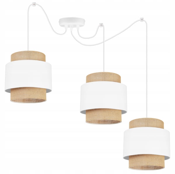 Hængende lampe, loftslysekrone, lampeskærm, boho juta