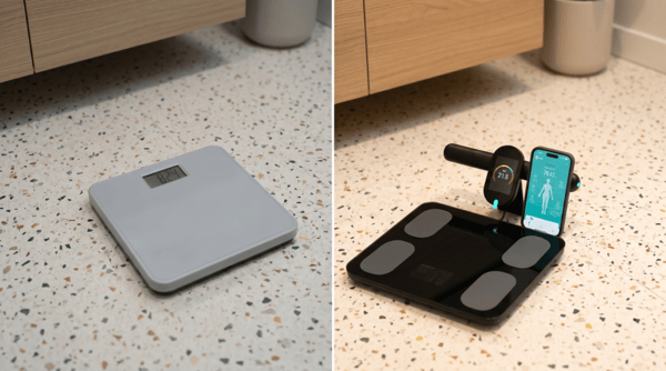 WOBELL våg med kroppssammansättningsanalys svart smart Bluetooth-anslutning med telefon