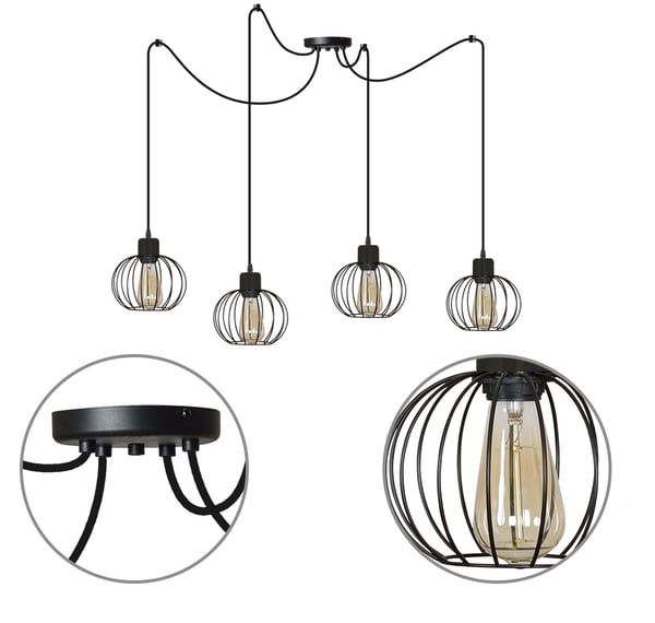Hämähäkki LED-riippuvalaisin retrotyylinen LOFT moderni