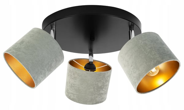Lofthængende lampe med lysekrone i guldfløjl