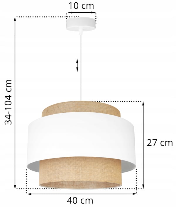 Hængende lampe, loftslysekrone, lampeskærm, boho juta