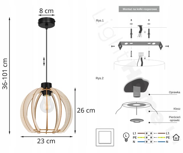 MODERNI PUINEN LED-KATTOVALAISIN