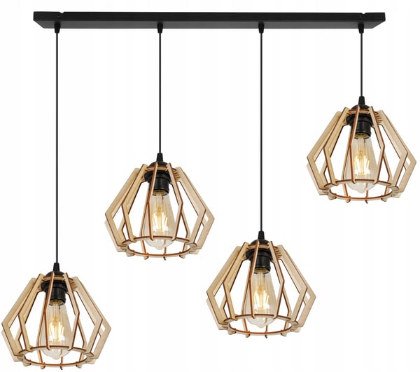 MODERN LED-TAKLAMPA I TRÄ