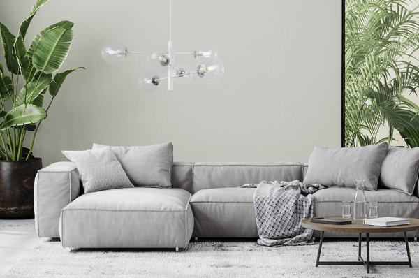 VICENZA HÆNGELAMPE HVID KROM 6 STK. FLAD KLAR LAMPE E14