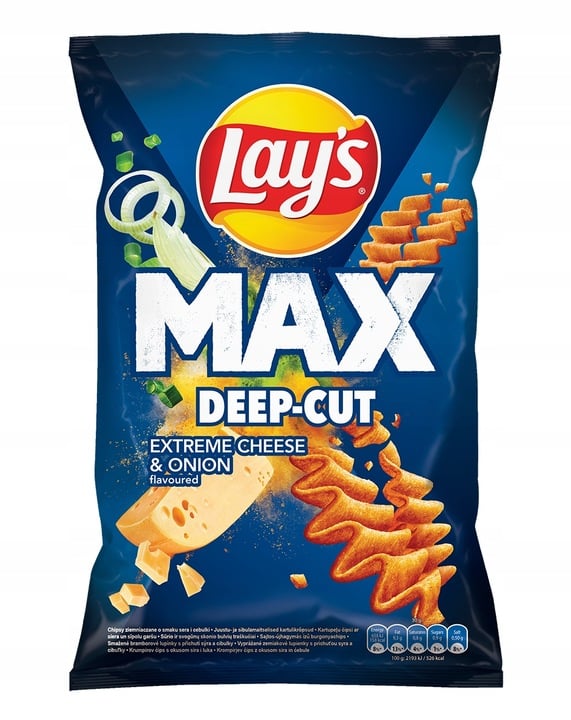 Lay's Max Friteerattu juusto-sipuli 120 g Lay's Max Friteerattu juusto-sipuli 120 g