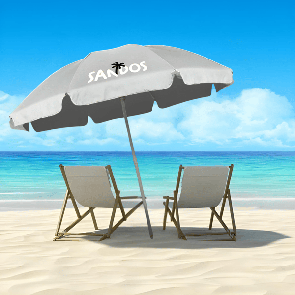 Strandparasoll med UV-filter - grå