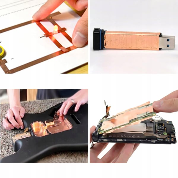 Kupariteippi 10 mm x 20 m (0,05 mm paksu) - kaksipuolinen johtava