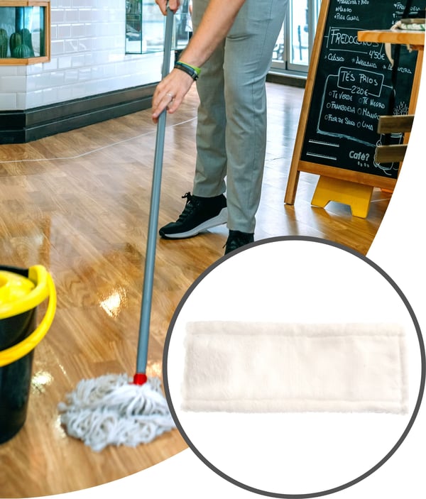 Flad klippermoppe 40 cm premium mikrofiber (MMT40S)