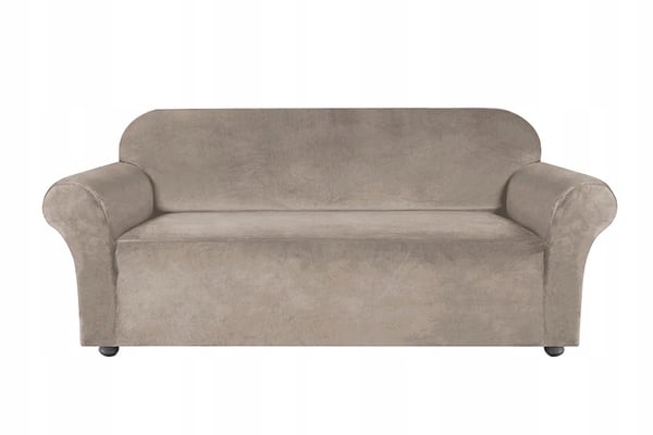 BEIGE cappuccino samettinen sohvanpäällinen kahdelle hengelle [22Z2]
