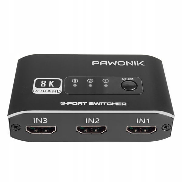 SWITCH HDMI 2.1 3x1 SWITCH SPLITTER 8K 4K 120HZ 240HZ HDR10 PAWONIK
