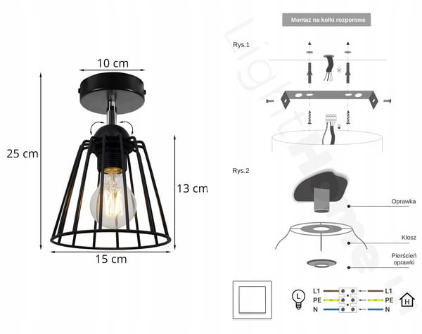 LOFTSLAMPE EDISON RETRO LED VÆGLAMPE