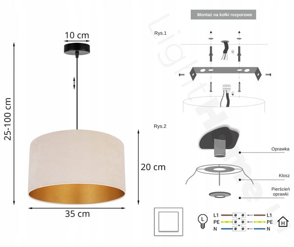 HÆNGENDE LAMPE LOFTSKRONE GYLDEN FLØJLSSKÆRM