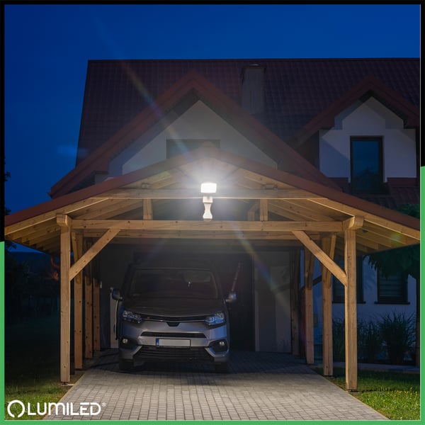 LED-valonheitin ZUNA2 50W 4500lm 4000K IP44 musta liiketunnistin LUMILED