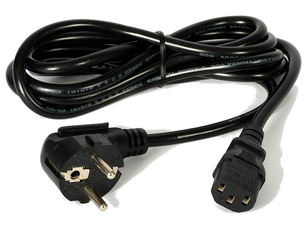 Akyga AK-PC-06A CEE 7/7 - IEC C13 250V/50Hz 10A 3m svart strömkabel