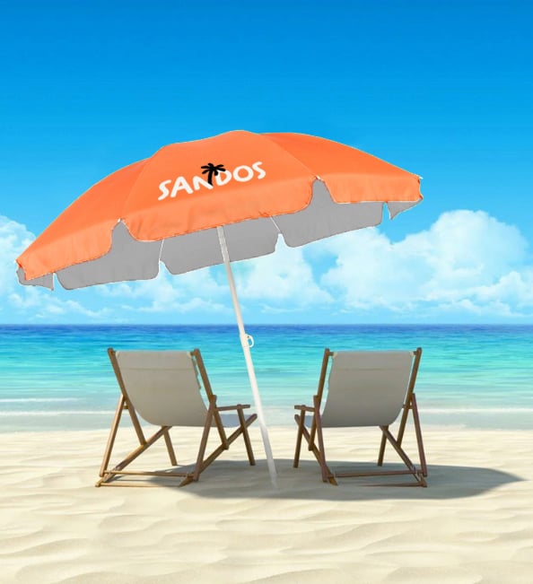 Koral strandparasol med UV-beskyttelse