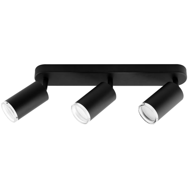 Taklampa reflektor LED-spotlights 3x GU10 IP44 ADERO svart Lumiled