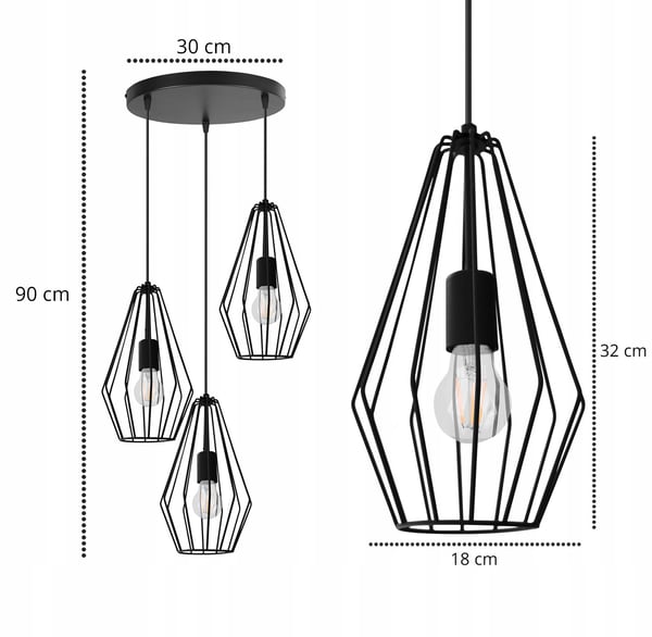 LOFT WIRE HÄNGANDE TAKLAMPA E27 LED-tråd