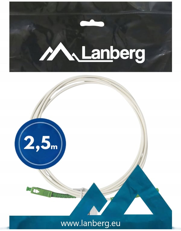 Lanberg SM SC/APC-SC/APC simplex fiberoptisk patchkabel 3,0 mm G657A2 2,5 m vit