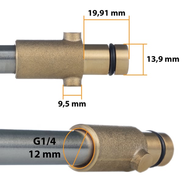 Gerni/Nilfisk spolrör adapter 1/4" bajonett snabbkoppling för tillbehör