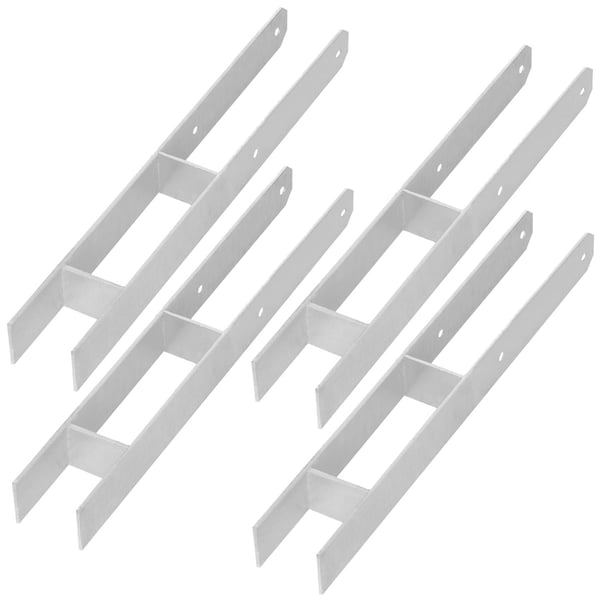 KOTARBAU® H-søjlefod til vægmontering, galvaniseret stålankrat 70 mm, 4-pak