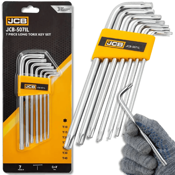 JCB 7-osainen Torx-avainsarja T10-T40 tyyppi L Cr-V