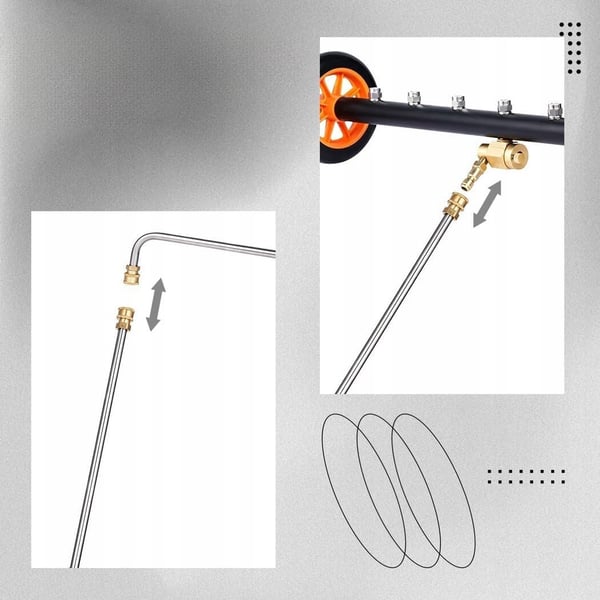 Rosfix Undervognsvaskelanse på hjul med 1/4" lynkobling - 7 dysehuller + Lanse / Adapter (1/4QRC-Kärcher K) Bajonet til tilslutning af tilbehør