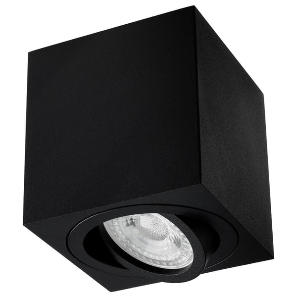 Utanpåliggande HALOGEN Spotlight Rörlig GU10 Kvadratisk Svart 84mm AMAT-M LUMILED