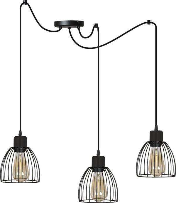 Hämähäkkiriippuvalaisin moderni LOFT mustavalkoinen