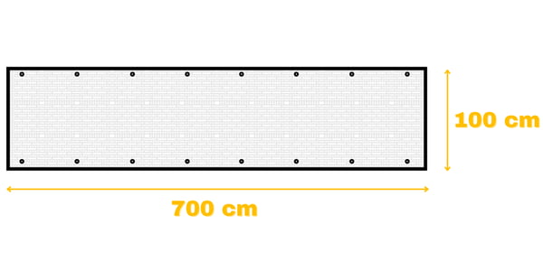 Balkonoverdækning, terrassemåtte, hegn, skyggenet, grå 1×7m GoGarden
