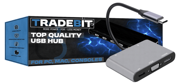 HUB USB-C 5-i-1-adapter HDMI 4K VGA USB 3.0 5Gbps för Windows/Mac/Steam