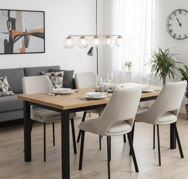 Lumo polstret stol, beige stof