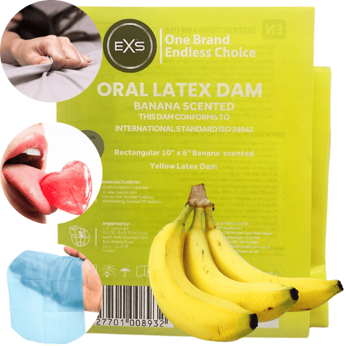 EXS Scented Oral Latex Dam - oral dam banan 1 stk. EXS Scented Oral Latex Dam - oral dam banan 1 stk.