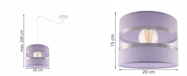 Lofthængende lampe med loftskrone og edderkopskærm
