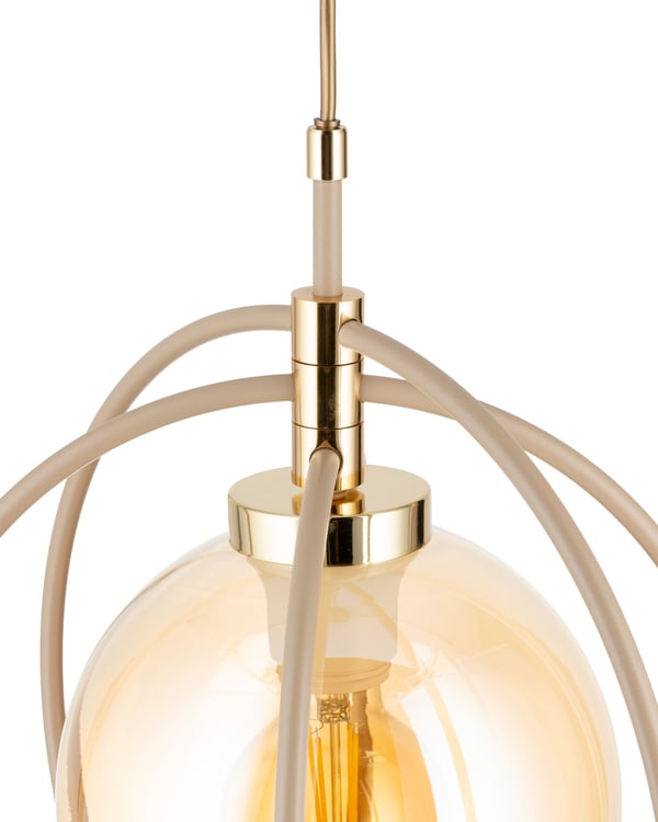 Nostra beige glaspendel lampe 1xE27