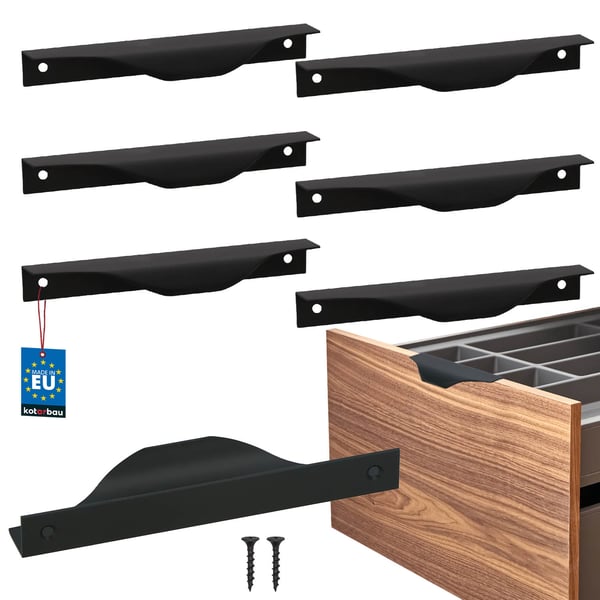 KOTARBAU möbelhandtag modern kant aluminium mattsvart 128/148 mm 6-pack KOTARBAU möbelhandtag modern kant aluminium mattsvart 128/148 mm 6-pack