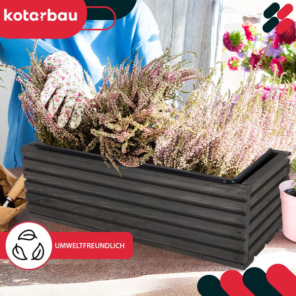 Kotarbau trälåda för terrass med insats antracitgrå 44 x 20 cm