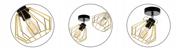Lofthængende lampe med gylden LED-loftlampe