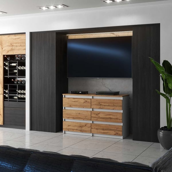 Wotan White Oak Lipasto 100 CM TV Kaappi Senkki Vaatekaappi Olohuone