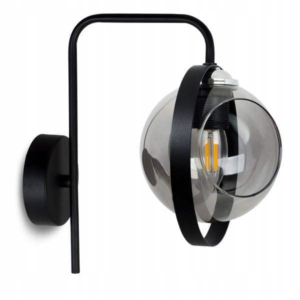 MODERNE GLAS VÆGLAMPE MED GRAFITRING