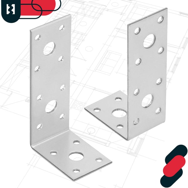 KOTARBAU® snickarvinkelkoppling rostfritt stål galvaniserad 100 x 50 x 35 mm set med 50 delar