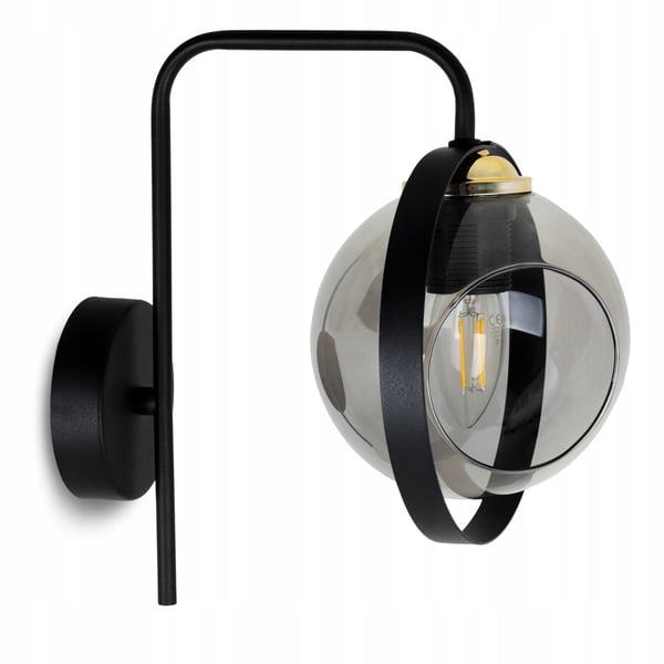 MODERNE GLAS VÆGLAMPE MED GRAFITRING