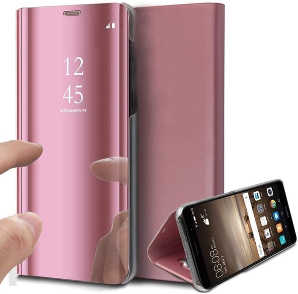 Spejlvendt flip-cover til Samsung Galaxy M31 6,40" pink rosaguld