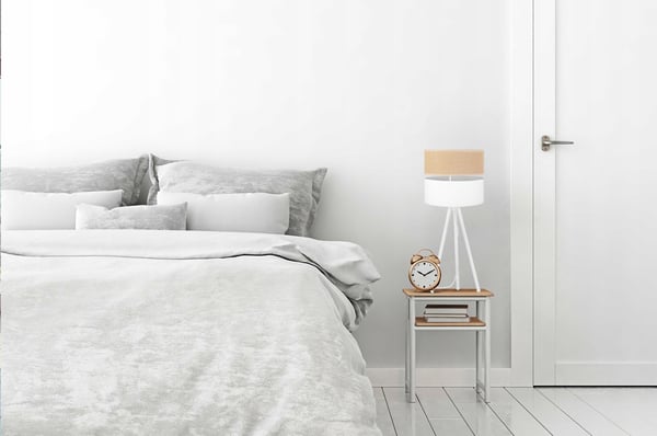 BORDLAMPE JUTE LAMPESKÆRM 20 CM HVID