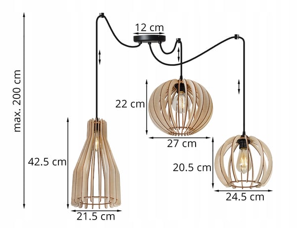 MODERNI PUINEN KATTOVALAISIN MIX LED