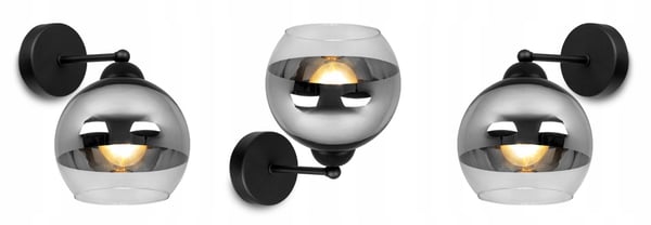 ELEGANT VÆGLAMPE, GLAS, KROM LAMPE, LED
