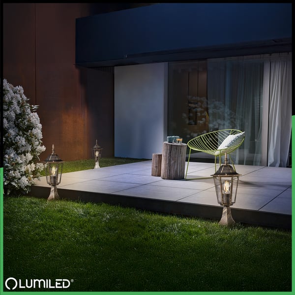 Utomhuslampa E27 Lyktstolpe 39cm Patina BELLIS LUMILED